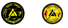 Load image into Gallery viewer, PTI 20oz mug, 3 Color Logo LT side, Black &amp; Yellow Logo RT