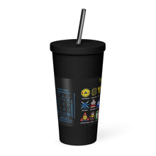 Load image into Gallery viewer, PTI Fellowship Flag &amp; Weapons Chart: Insulated tumbler with a straw