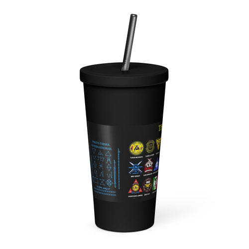 PTI Fellowship Flag & Weapons Chart: Insulated tumbler with a straw