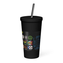 Load image into Gallery viewer, PTI Fellowship Flag &amp; Weapons Chart: Insulated tumbler with a straw