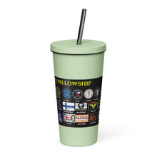 Load image into Gallery viewer, PTI Fellowship Flag &amp; Weapons Chart: Insulated tumbler with a straw