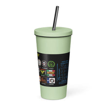 Load image into Gallery viewer, PTI Fellowship Flag &amp; Weapons Chart: Insulated tumbler with a straw