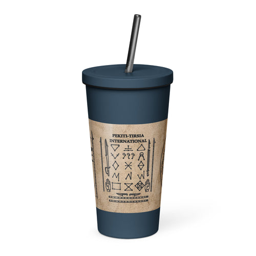 PTI LOGO, WEAPONS MAN & CHART: Insulated tumbler with a straw.  20 oz. (600 ml) 5 Colors.