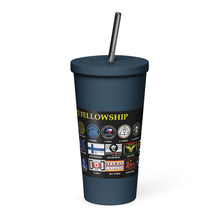 Load image into Gallery viewer, PTI Fellowship Flag &amp; Weapons Chart: Insulated tumbler with a straw