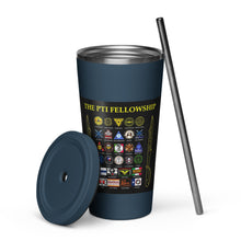 Load image into Gallery viewer, PTI Logo &amp; Fellowship Flag: Insulated tumbler with a straw. 20 oz. (600 ml). 5 Colors.