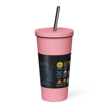 Load image into Gallery viewer, PTI Fellowship Flag &amp; Weapons Chart: Insulated tumbler with a straw