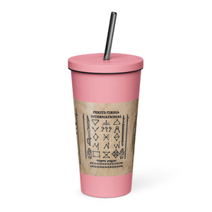 PTI LOGO, WEAPONS MAN & CHART: Insulated tumbler with a straw.  20 oz. (600 ml) 5 Colors.