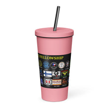 Load image into Gallery viewer, PTI Fellowship Flag &amp; Weapons Chart: Insulated tumbler with a straw