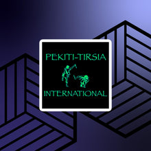 Load image into Gallery viewer, PTI FIGHTERS STICKER. Green image on black background. 3 Sizes.