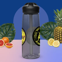 Load image into Gallery viewer, PTI 25oz Sports Water Bottle, Full Color and Black &amp; Yellow PTI Logos, with 3 color options for bottle.