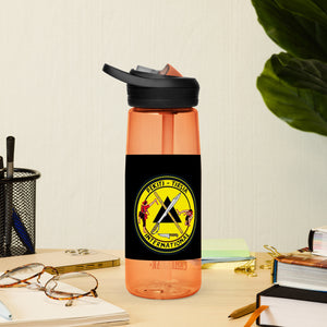 PTI Fellowship Flag & Logo: Sports water bottle.  25 oz (739 ml). 6 bottle colors, plus clear.