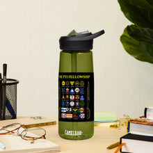 Load image into Gallery viewer, PTI Fellowship Flag &amp; Logo: Sports water bottle.  25 oz (739 ml). 6 bottle colors, plus clear.