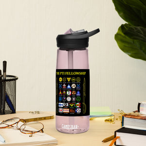 PTI Fellowship Flag & Logo: Sports water bottle.  25 oz (739 ml). 6 bottle colors, plus clear.