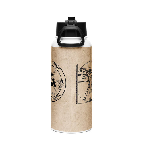 PTI LOGO, WEAPONS MAN & CHART: Stainless steel water bottle with a straw lid