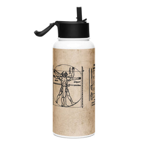 PTI LOGO, WEAPONS MAN & CHART: Stainless steel water bottle with a straw lid