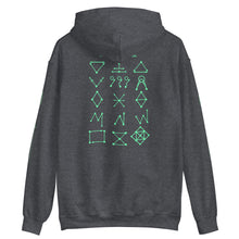 Load image into Gallery viewer, PTI &quot;The Works&quot; Fighters, Footwork &amp; Swords pullover hoodie with green ink.