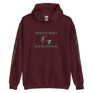 PTI "The Works" Fighters, Footwork & Swords pullover hoodie with green ink.