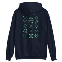 Load image into Gallery viewer, PTI &quot;The Works&quot; Fighters, Footwork &amp; Swords pullover hoodie with green ink.