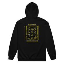 Load image into Gallery viewer, PTI WEAPONS MAN &amp; CHART: Heavy Blend Zip Hoodie. Yellow Ink.