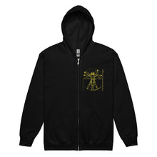 Load image into Gallery viewer, PTI WEAPONS MAN &amp; CHART: Heavy Blend Zip Hoodie. Yellow Ink.