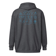 Load image into Gallery viewer, PTI Zip Hoodie, Logo front, Footwork Diagram back. Blue Ink on 3 Color Options.