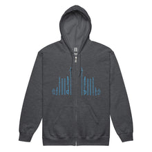 Load image into Gallery viewer, PTI WEAPONS MAN: Heavy Blend Zip Hoodie. Blue Ink.