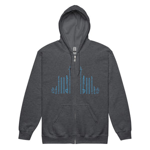 PTI WEAPONS MAN: Heavy Blend Zip Hoodie. Blue Ink.