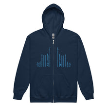 Load image into Gallery viewer, PTI WEAPONS MAN: Heavy Blend Zip Hoodie. Blue Ink.