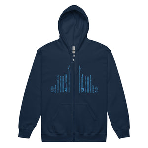 PTI WEAPONS MAN: Heavy Blend Zip Hoodie. Blue Ink.