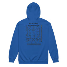 Load image into Gallery viewer, PTI WEAPONS MAN &amp; CHART: Heavy Blend Zip Hoodie. Black Ink.