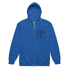 Load image into Gallery viewer, PTI WEAPONS MAN &amp; CHART: Heavy Blend Zip Hoodie. Black Ink.