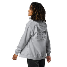 Load image into Gallery viewer, PTI LOGO &amp; WEAPONS CHART: Unisex Sized Cotton/Poly zip hoodie. In two colors.