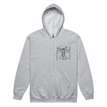 Load image into Gallery viewer, PTI WEAPONS MAN &amp; CHART: Heavy Blend Zip Hoodie. Black Ink.