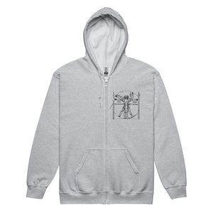 PTI WEAPONS MAN & CHART: Heavy Blend Zip Hoodie. Black Ink.