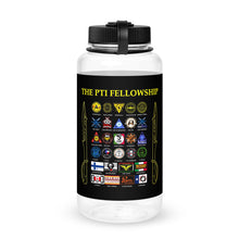 Load image into Gallery viewer, PTI FELLOWSHIP: Wide mouth plastic water bottle. In Red, Charcoal, Blue or Clear.