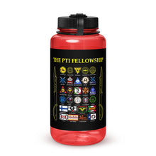 Load image into Gallery viewer, PTI FELLOWSHIP: Wide mouth plastic water bottle. In Red, Charcoal, Blue or Clear.