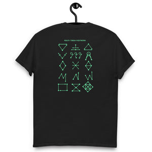 PTI T-Shirt. 4 Color Options, Green Ink Logo front, Footwork Diagram back
