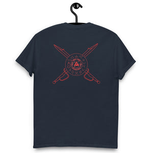 PTI T-Shirt, 6 Color Options. Red Ink front, Swords & Footwork Shield back