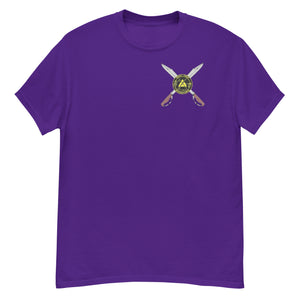 PTI T-shirt. 6 Color Options. Small Full Color Swords Logo front, Fighters & Footwork back