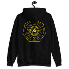 Load image into Gallery viewer, PTI Hoodie. 6 Color Options. Crossed Swords &amp; PTI Logo front, PTI Footwork Shield back. Yellow Ink