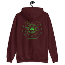 Load image into Gallery viewer, PTI Hoodie. Crossed Swords Logo front, Footwork &amp; Logo Shield back. 4 Color Options Green Ink