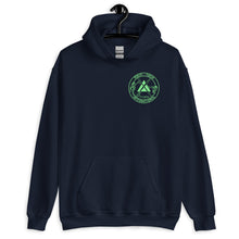 Load image into Gallery viewer, PTI HOODIE, 4 COLOR OPTIONS: Green Ink. Classic PTI Logo front, Footwork diagram back